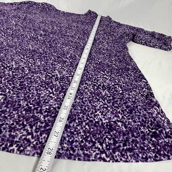 Jessica London Purple Print Tunic Top V Neck Short Sleeve Casual Plus Size 22/24 - Picture 7 of 7